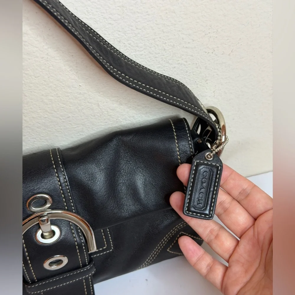 Coach Y2K SoHo Black Leather Shoulder Bag - Picture 3 of 12